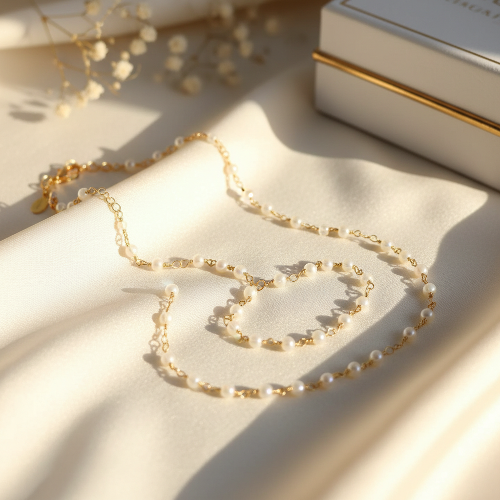 Luminous Pearl Chain Necklace